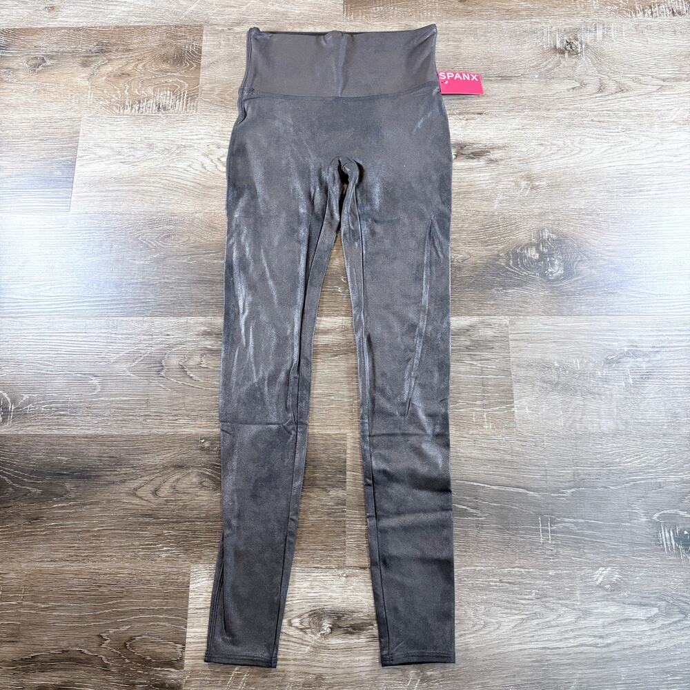 Spanx‎ Black Faux Leather Size Large/Tall NWT